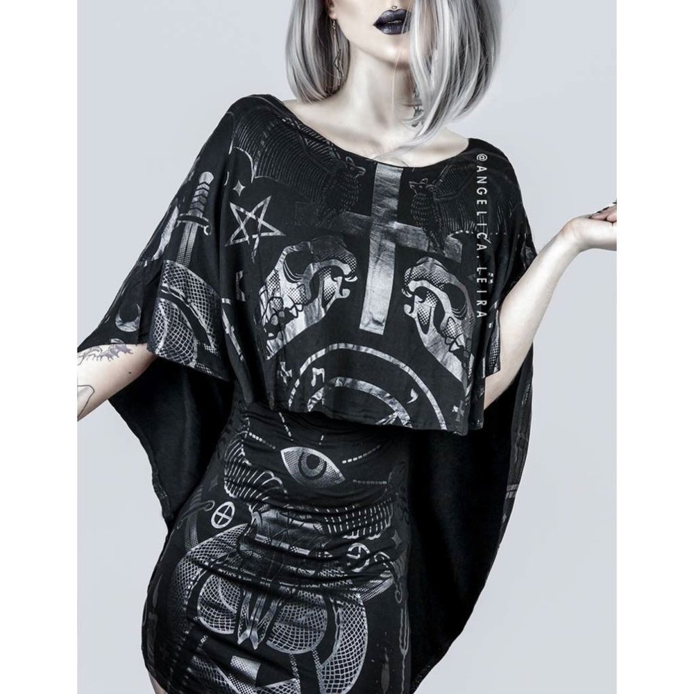 KILLSTAR Dion Fortune Cape Dress NWT
